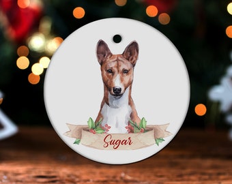 Basenji Ornament, Basenji Christmas Tree Decor, Basenji Owner Gift GH8