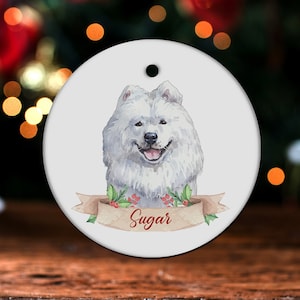 Samoyed Ornament, Samoyed Christmas Tree Decor, Samoyed Owner Gift GH61