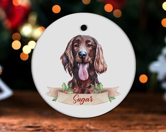 Irish Setter Ornament, Irish Setter Christmas Tree Decor, Irish Setter Owner Gift GH41