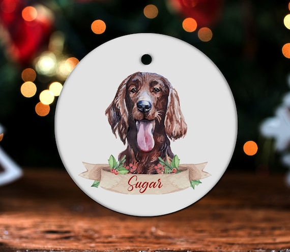 Irish setter deals christmas ornament