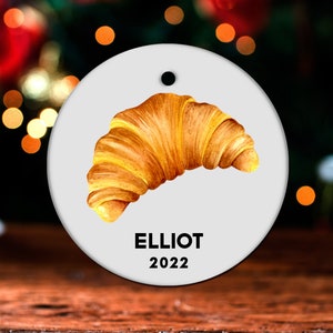 Croissant Christmas Ornament, Personalized Croissant Ornament, Croissant Gift, Croissant Christmas Tree Decor, Croissant Decoration GO650