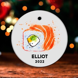 Sushi Christmas Ornament, Personalized Sushi Ornament, Sushi Gift, Sushi Christmas Tree Decor, Sushi Decoration, Sushi Present GO431