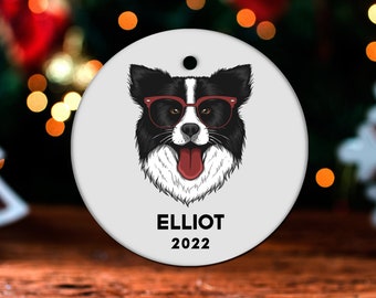 Border Collie Christmas Ornament, Personalized Border Collie Ornament, Border Collie Gift, Border Collie Christmas Tree Decor GO638