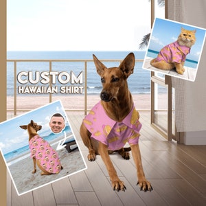 Hawaiian Pet Shirt, Dog Hawaiian Shirt, Aloha Style Cat Shirt, Pet Clothes, Hawaiian Face Shirt, Dog Aloha shirt, Custom Dog Shirt HPW1