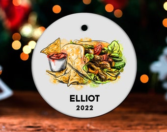 Burrito Christmas Ornament, Personalized Burrito Ornament, Burrito Gift, Burrito Christmas Tree Decor, Burrito Decoration, Present GO153