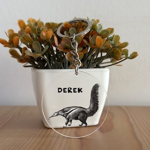 Ameisenbär Schlüsselanhänger, Acryl Ameisenbär Schlüsselanhänger, Ameisenbär Geschenk, personalisiertes Geschenk für sie, Geschenk für ihn, Weihnachtsgeschenk, Ameisenbär Liebhaber