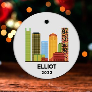 Houston Christmas Ornament, Personalized Houston Ornament, Houston Gift, Houston Christmas Tree Decor, Houston Decoration, Present GO465