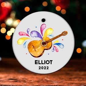 Guitar Christmas Ornament, Personalized Guitar Ornament, Guitar Gift, Guitar Christmas Tree Decor, Guitar Decoration, Guitar Present GO493