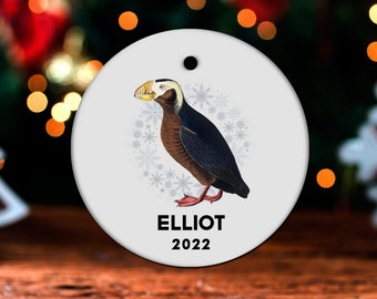 Puffin Christmas Ornament, Personalized Puffin Ornament, Puffin Gift, Puffin Christmas Tree Decor, Puffin Decoration, Puffin Present GO127