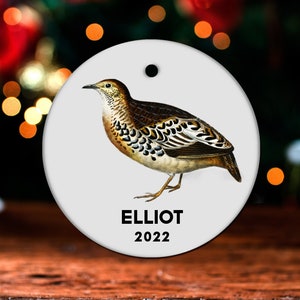 Quail Christmas Ornament, Personalized Quail Ornament, Quail Gift, Quail Christmas Tree Decor, Quail Decoration, Quail Present GO522