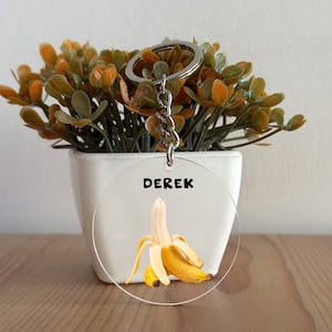 Banana Keychain, Custom Acrylic Banana Keychain, Banana Gift, Personalized gift for Her, Gift for Him, Christmas Gift, Banana lover GK26