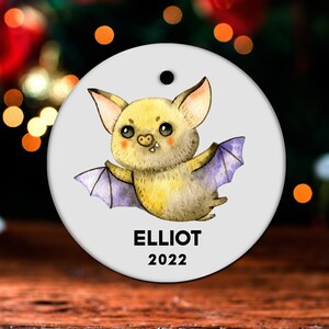 Bat Christmas Ornament, Personalized Bat Ornament, Bat Gift, Bat Christmas Tree Decor, Bat Decoration, Bat Present GO146