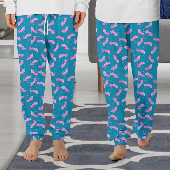 Axolotl Pajama Pants, Axolotl Pajama, Axolotl Gift, Funny Pajama PP37