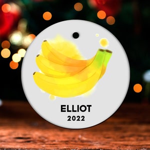 Banana Christmas Ornament, Personalized Banana Ornament, Banana Gift, Banana Christmas Tree Decor, Banana Decoration, Banana Present GO51