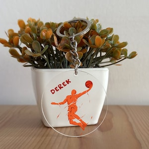 Basketball Keychain, Custom Acrylic Basketball Keychain, Basketball Gift, gift for Her, Gift for Him, Christmas Gift, Basketball lover GK43