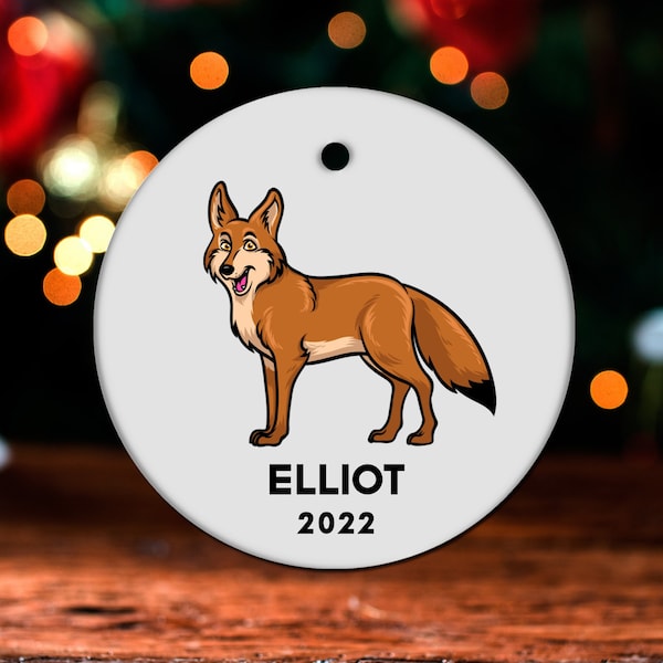 Coyote Christmas Ornament, Personalized Coyote Ornament, Coyote Gift, Coyote Christmas Tree Decor, Coyote Decoration, Coyote Present GO300