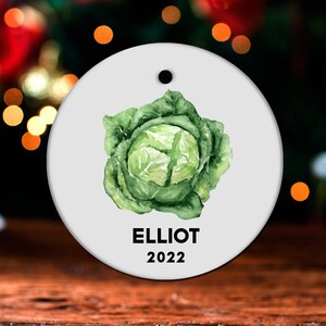 Cabbage Christmas Ornament, Personalized Cabbage Ornament, Cabbage Gift, Cabbage Christmas Tree Decor, Cabbage Decoration, Present GO329