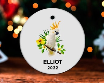 Cockatoo Christmas Ornament, Personalized Cockatoo Ornament, Cockatoo Gift, Cockatoo Christmas Tree Decor, Cockatoo Decoration Present GO601