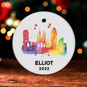 Barcelona Christmas Ornament, Personalized Barcelona Ornament, Barcelona Gift, Barcelona Christmas Tree Decor, Barcelona Decoration GO113