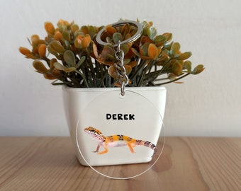Gecko Keychain, Gecko Gift, Chritstmas Gift, Birthday Gift, Gecko Key Ring, Gecko Themed GK280