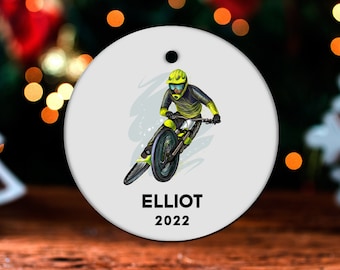 Mountain Biking Christmas Ornament, Personalized Mountain Biking Ornament, Biking Gift, Biking Christmas Tree Decor, Mountain Biking GO179