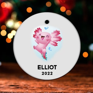 Axolotl Christmas Ornament, Personalized Axolotl Ornament, Axolotl Gift, Axolotl Christmas Tree Decor, Axolotl Decoration, Present GO217