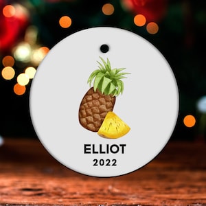 Pineapple Christmas Ornament, Personalized Pineapple Ornament, Pineapple Gift, Pineapple Christmas Tree Decor, Pineapple Decoration GO424