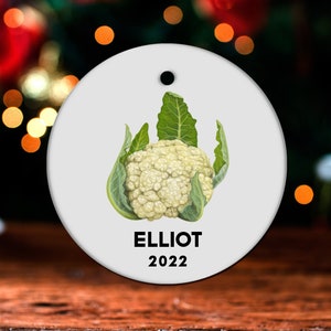 Cauliflower Christmas Ornament, Personalized Cauliflower Ornament, Cauliflower Gift, Cauliflower Christmas Tree Decor GO525