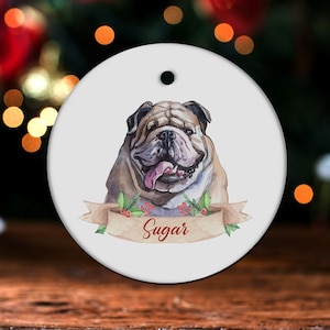 English Bulldog Ornament, English Bulldog Christmas Tree Decor, English Bulldog Owner Gift GH31