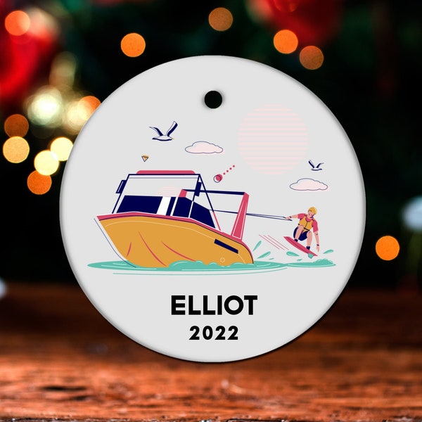 Water Skiing Christmas Ornament, Personalized Water Skiing Ornament, Water Skiing Gift, Water Skiing Christmas Tree Decor GO555