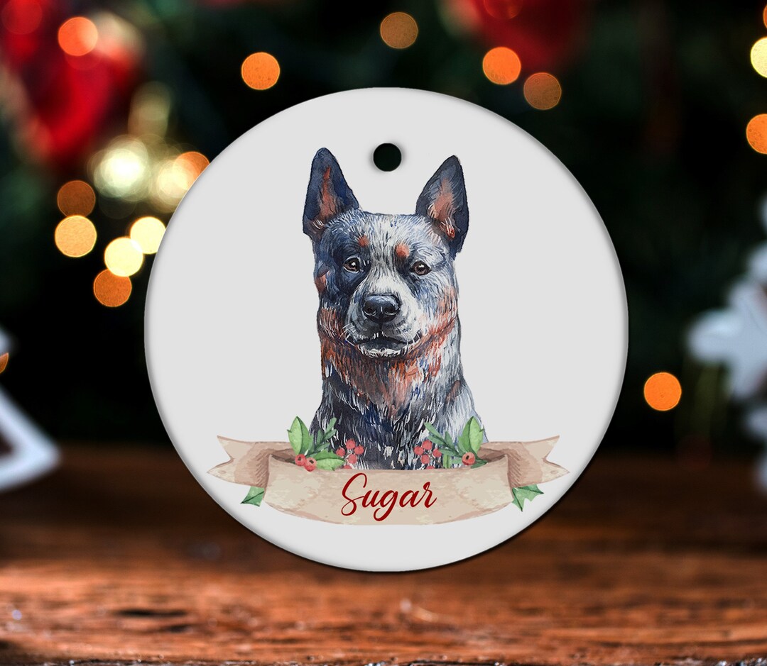 Blue Heeler Ornament, Blue Heeler Christmas Tree Decor, Blue Heeler ...