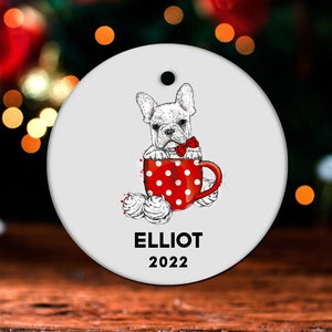 Bulldog Christmas Ornament, Personalized Bulldog Ornament, Bulldog Gift, Christmas Tree Decor, Bulldog Decoration, Bulldog Present GO630