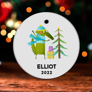 Crocodile Christmas Ornament, Personalized Crocodile Ornament, Crocodile Gift, Crocodile Christmas Tree Decor, Crocodile Decoration GO582