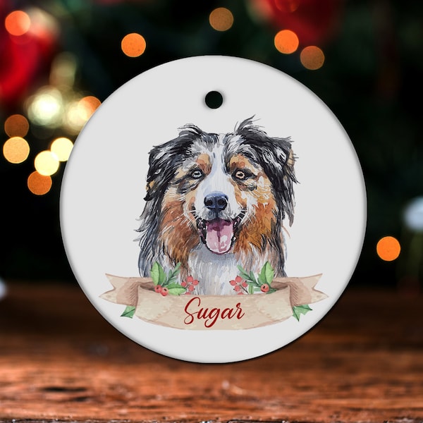 Australian Shepherd Ornament, Australian Shepherd Christmas Tree Decor, Australian Shepherd Owner Gift GH6