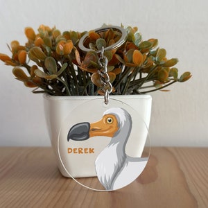 Llavero Dodo acrílico personalizado, llavero Dodo, regalo Dodo, regalo personalizado para ella, regalo para él, amante del Dodo, regalo de Navidad GK208