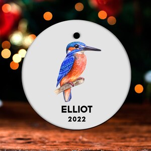 Kingfisher Christmas Ornament, Personalized Kingfisher Ornament, Kingfisher Gift Kingfisher Christmas Tree Decor Kingfisher Decoration GO403