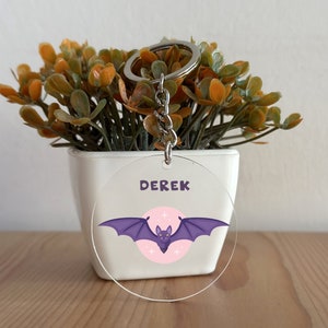 Bat Keychain, Custom Acrylic Bat Keychain, Bat Gift, Personalized gift for Her, Gift for Him, Christmas Gift, Bat lover GK45