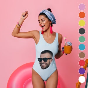 Personalized Face Swimsuite, Custom One-piece Swimsuit, Funny Bachelorette Swimsuite, Beach Bachelorette Party, Bride Swimsuite SWS2