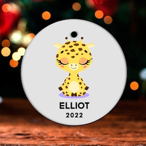 Yoga Giraffe Christmas Ornament, Personalized Yoga Giraffe Ornament, Yoga Giraffe Gift, Yoga Christmas Tree Decor, Yoga Decoration GO77
