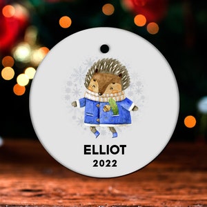Hedgehog Christmas Ornament, Personalized Hedgehog Ornament, Hedgehog Gift, Hedgehog Christmas Tree Decor, Hedgehog Decoration Present GO507