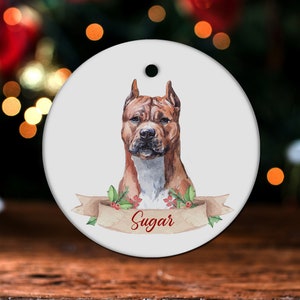 American Staffordshire Terrier Ornament, American Staffordshire Terrier Christmas Tree Decor, American Staffordshire Terrier Owner Gift GH5