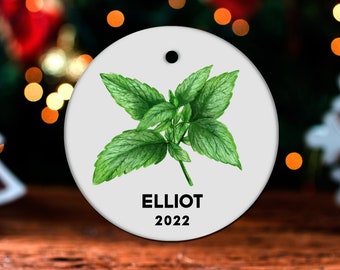 Mint Christmas Ornament, Personalized Mint Ornament, Mint Gift, Mint Christmas Tree Decor, Mint Decoration, Mint Present GO268