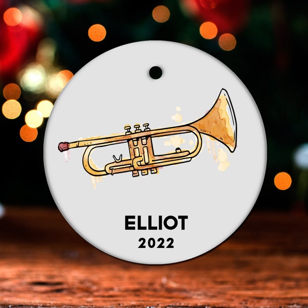 Trumpet Christmas Ornament, Personalized Trumpet Ornament, Trumpet Gift, Trumpet Christmas Tree Decor, Trumpet Decoration, Present GO17