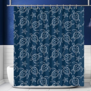 Sea Turtle Shower Curtain, Sea Turtle Bathroom Decor, Housewarming Gift