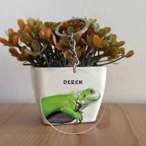 Bearded Dragon Keychain, Custom Acrylic Bearded Dragon Keychain, Bearded Dragon Gift, Christmas Gift, Bearded Dragon lover GK50