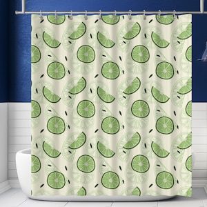 Lime Shower Curtain, Lime Bathroom Decor, Housewarming Gift