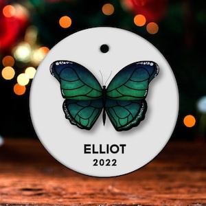 Butterfly Christmas Ornament, Personalized Butterfly Ornament, Butterfly Gift, Butterfly Christmas Tree Decor, Butterfly Decoration GO227
