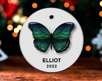 Butterfly Christmas Ornament, Personalized Butterfly Ornament, Butterfly Gift, Butterfly Christmas Tree Decor, Butterfly Decoration GO227