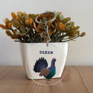 Grouse Keychain, Grouse Gift, Grouse Key Ring, Chritstmas Gift, Birthday Gift, Grouse Themed GK303