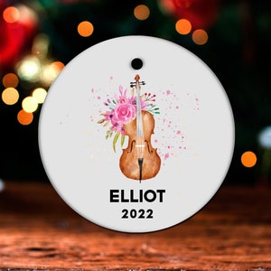 Cello Christmas Ornament, Personalized Cello Ornament, Cello Gift, Cello Christmas Tree Decor, Cello Decoration, Cello Present GO239